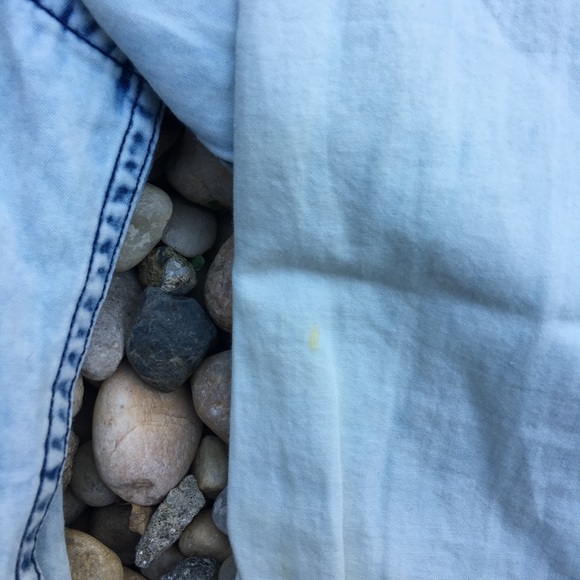 “Zip Code 1992” Bleach Dyed Denim Button-Up - Picture 4 of 7